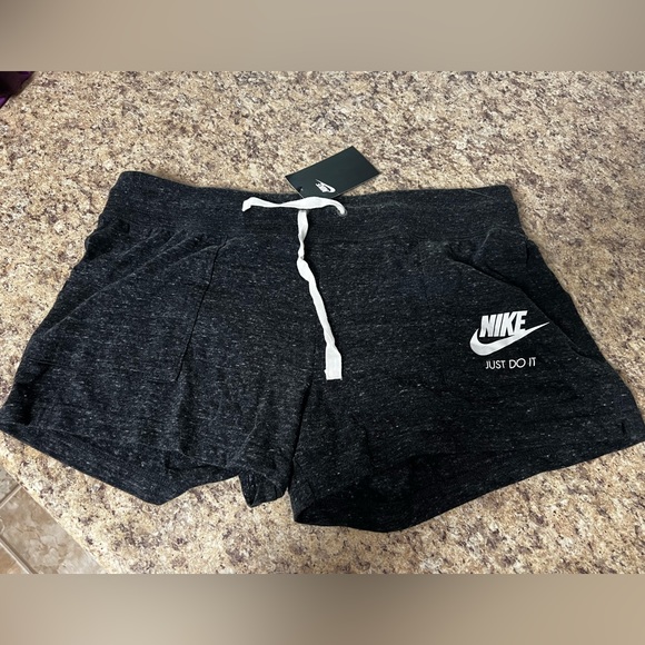 Nike Pants - NWT Nike Vintage heather black drawstring shorts XL